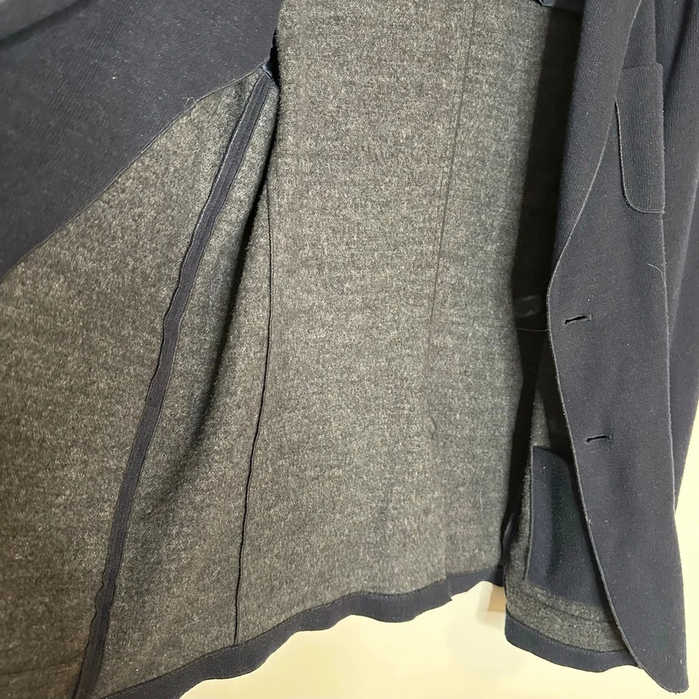 Zachary Prell Navy Soft Knit Blazer Jacket XL Wool Poly Blend - Picture 4 of 6